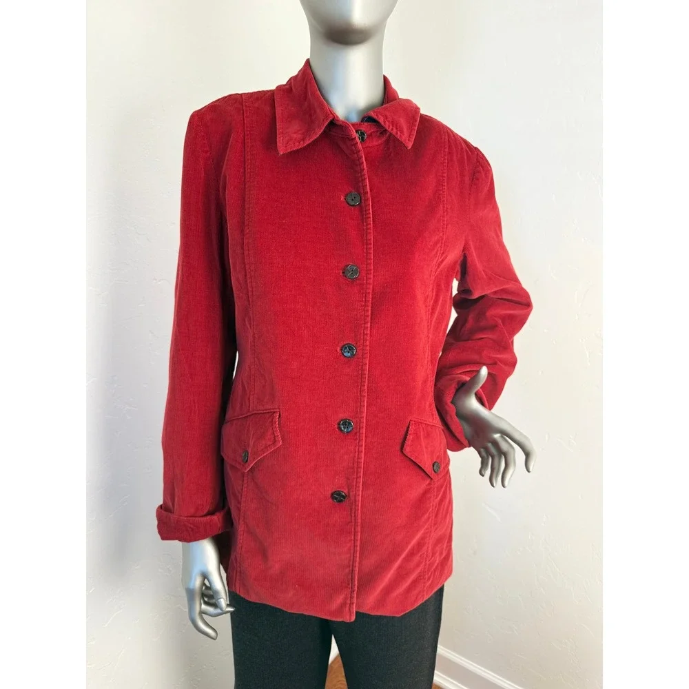 Orvis Burnt Orange Corduroy Barn Utility Jacket Cotton Chore Classic Lined‎ S
